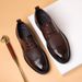 Men's business dress leather shoes Leather men's casual Brock carved men's shoes_vogvips.com