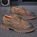 Men's Low-Cut Martin Boots Summer Work Shoes Breathable Retro Chunky Sole Slip-On British Style Casual Boots_vogvips.com