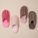 Baotou Contrasting Color Cotton Slippers, Women's Striped Hairy Slippers, Home Ins Plush Slippers_vogvips.com