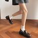 thick-soled Gold Coin Loafers For Women, Polished Small Leather Shoes, One Pedal Jk Single Shoes For Women_vogvips.com