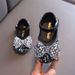 Girls Princess Square Mouth Rhinestone Bow Single Shoe Shoes Show Dance Shoes_vogvips.com