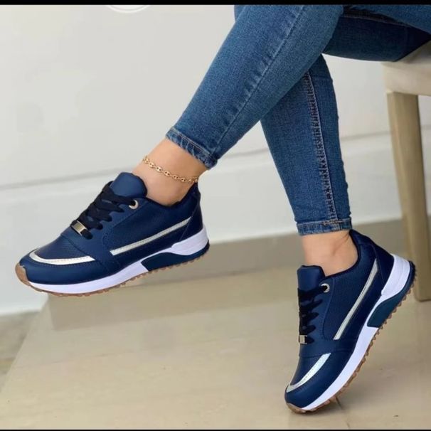 Women's Shoes Spring And Autumn New Large Size Thick Bottom Color Matching Leisure Low Top Sports_vogvips.com
