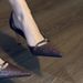 Retro High Heels Women's Brown Niche Babes Pointed Snakeskin Pattern Sexy Thin Heels Shallow Mouth Hollow Single Shoes_vogvips.com