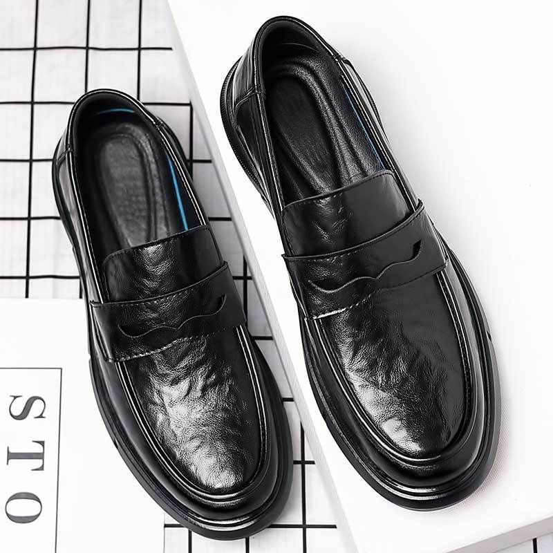 Suitable For All Seasons Casual For Men Spring Live British Business Formal Hand-Scraped Soft Sole Slip-On Men's Leather Shoes_vogvips.com