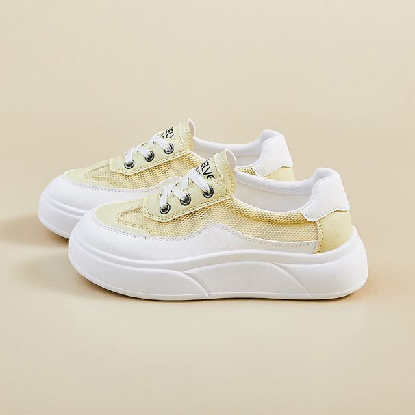 Little White Shoes Female Student Mesh Breathable Heightening Shoes Casual Shoes Board Shoes_vogvips.com