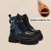 Mid-Calf Riding For Women 2025 Autumn New Western Cowboy With Fleece Lining, Non-Slip High Heel, Thick Sole Martin_vogvips.com