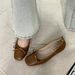 Silver Soft Sole Granny With Skirt Fairy Style Slip-On Shallow Ballet Gentle Evening Single Shoes_vogvips.com