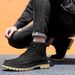 Leather Martin Boots Men's High Top Tooling Boots Men's Retro Locomotive Boots Men's Shoes_vogvips.com