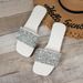 Glitter Type Flat Women Square Head One Foot Home Slippers Women's Shoes_vogvips.com