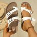 2025 New Model Toe-Loop Retro Large Size Slippers With Double Row Buckles, Open-Toe Outdoor For Women, Foreign Trade_vogvips.com