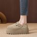 Thick Soled Sponge Cake For Women 2025 Spring And Autumn New Versatile Casual Shoes, Height Increasing Belt Buckle,_vogvips.com