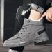 European Warm Series Cotton Winter High-top Martin Yellow Horn Work Large Size Mid-top Fashion Men's Boots Trendy Shoes_vogvips.com