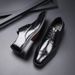 Euro Step 2025 Business Carved Brogue British Genuine Leather Formal Men's Lace-up Derby Shoes Pointed Toe Oxford_vogvips.com