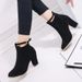 Martin Boots For Women, Short Boots, European American 2018 Autumn And Winter New Style, Chunky Heel, High Heels,_vogvips.com