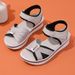 2025 Summer New Thick Bottom Color Blocked Sandals For Women, Comfortable And Casual, Velcro Slope Heel Large Women's_vogvips.com
