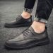 Euro Step 2025 Spring New Casual Men's Leather Youth Breathable Odor-Free British Style Shoes_vogvips.com