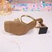 2026 New Model Gold Square-Toed High-Heel Mules European American Style Chunky Heel Sandals Women, Fashionable And_vogvips.com