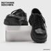ShoeVault Sexy Black Chunky For Men Thick-Soled Height-Increasing Casual Leather Breathable Mesh Derby Shoes_vogvips.com