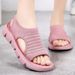 Summer Hollow Out Sandals, Cross-Border Women's New Fly-Knit Breathable Beach Shoes, Polyurethane Casual Shoes_vogvips.com