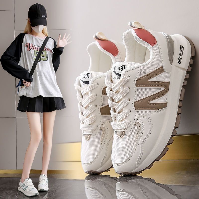 Shit Stepping Sneakers For Women New Style Mesh Casual Daddy White Shoes Thick Soles Show Feet Little Forrest Gump Shoes_vogvips.com