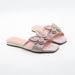 Women's Plus Size Flat Sandals With Pearl Bow Detail - Breathable Open-Toe Casual Slides For Everyday Wear_vogvips.com