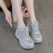 2518 European Style Mesh Breathable Rhinestone Dad Sneakers For Women Ins Trend 2025 Summer New Thick-Soled Casual Shoes_vogvips.com