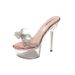Pointed-toe Waterproof Platform Fashion New Transparent Strap Chunky Heel Ultra High Heel Casual Fashion Sandals Women's Slippers_vogvips.com