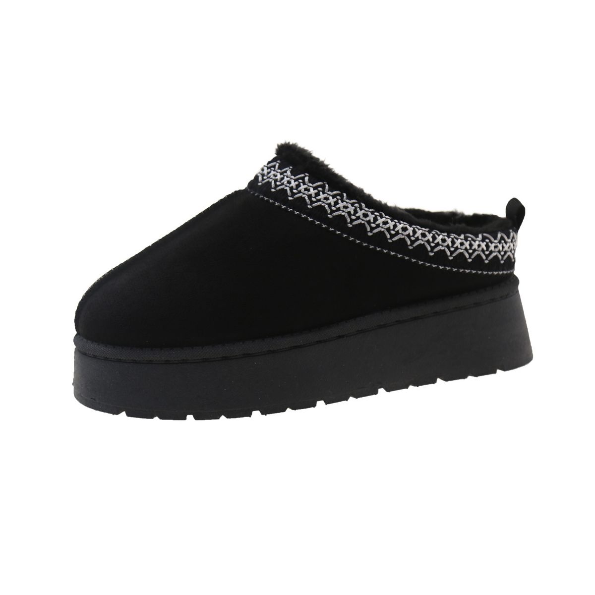 European And American Snow Boots Women's Winter New Fashion One-piece Closed-toe Slippers Platform Thick-soled Warm_vogvips.com