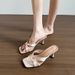 French Chic Open-toe Square Heel Sandals - Women's Satin Stiletto Thong Sandals_vogvips.com