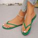 2026 New Cross-Border Plus Size Shoes Flat Women's Woven Herringbone Clip-Toe Ladies' Outdoor Sandals_vogvips.com