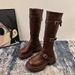 Korean Style Over-the-Knee For Women 2024 Autumn Winter New Height Increasing Slimming Versatile Thick-Soled Petite_vogvips.com