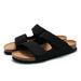 RUIZUSTOCK Ruizu Cork Trendy Student One Word Slippers Double Strap Men's Beach Shoes Matte Leather_vogvips.com
