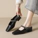 Half Slip Sandals For Women French Style Chunky Heel Rhinestone Slip On Summer Outer Wear Closed Toe 6 Summer 958_vogvips.com