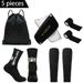 5pcs/set Unisex Professional Game Football Sports Suit Football Anti Slip Socks Sports Socks Calf Guard Bandage Socks Sports Backpack_vogvips.com