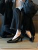 Suitable Commuting Temperament, High Heels, New Black Square Toe, Shallow Mouth, Thick Heel French Women's Singles Shoes_vogvips.com