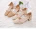 Women's Block-heeled Sandals Spring-summer New Style, One-strap Buckle High-heeled Shoes, Square-toed Mid-heel_vogvips.com