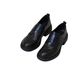 Velcro Sports Tire Sole Loafers Women's Thick Heel Small Leather Shoes High Heel Women's Shoes_vogvips.com
