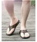 Mens Brown Leather Flip Flops Thong Design Durable Construction For Daily Wear And Beach Activities_vogvips.com