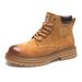 European Warm Series Men's Martin 2025 New Trend Leather Couple Style Unisex Outdoor Work Yellow Boots With Fleece Cotton Shoes_vogvips.com