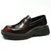 Slip-on leather shoes men's soft leather pointed leather business casual shoes thick sole height increasing British loafers trendy men's shoes_vogvips.com