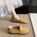 Breathable Hollow Women's Doudou Shoes Soft Sole Soft Surface Woven Fabric Comfortable Flat Sole Single Shoe_vogvips.com