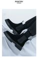 Men's Martin Large Size 46, Casual Chelsea Boots, Trendy British Style, Thick-Soled Black Suede Chimney Boots_vogvips.com