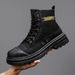 European Warm Series Canvas Martin Summer Thin Breathable Black High-top Men's Boots Thick Sole 2025 New Fashion Height Increasing_vogvips.com
