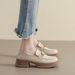 Platform Loafers Women's Retro One-pedal Small Leather Shoes Small College Style Single Shoes Women_vogvips.com