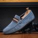 SHLIANG Slip on Loafers Men's Casual Shoes Suede Flats Fashion Men Moccasins Leather Zapatos Hombre Driving Shoes for Men Y0237_vogvips.com