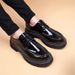 Euro Step Spring And Autumn Men's Thick-Soled Platform With 8cm Hidden Heel, Business Casual Shiny Brogue Patent Leather Shoes_vogvips.com