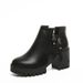 2024 Autumn Winter New Fashion Chunky Waterproof Platform Short Women High Heel Side Zipper Martin Boots_vogvips.com