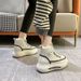 Women' Snow Boot 2024 Winter New Warm Cotton With Fleece Lining Thickened High-top Velcro Thick Sole Caual White_vogvips.com