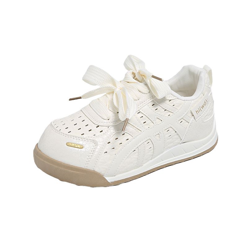 Little White Shoes Hollow Breathable Female Students Heightening Mesh Breathable Board Shoes Platform Casual Shoes_vogvips.com