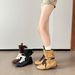 Women Boxing Boots 2025 Walking Boxing 5Cm High Suede Melad Short Boots Women's Sports British Style Large Size 41-43_vogvips.com